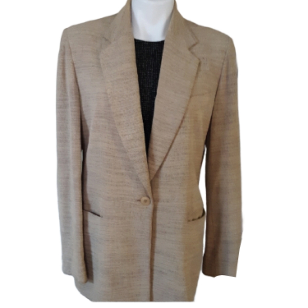 Emanuel Emanuel Ungaro Beige Single Button Blazer… - image 1